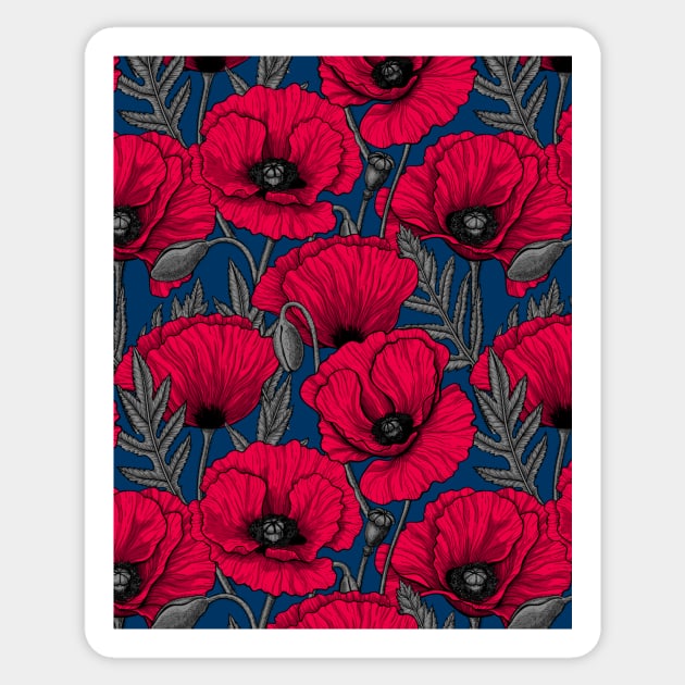 Red poppy garden Sticker by katerinamk